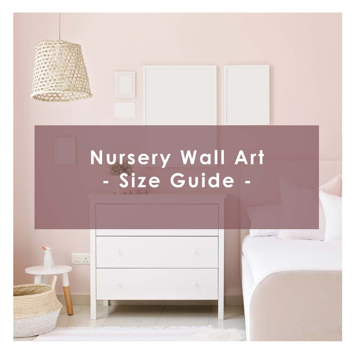 A cozy nursery with pastel-colored walls featuring perfectly sized framed wall art above a crib, including baby animal prints and soft decor, creating a warm and inviting atmosphere.