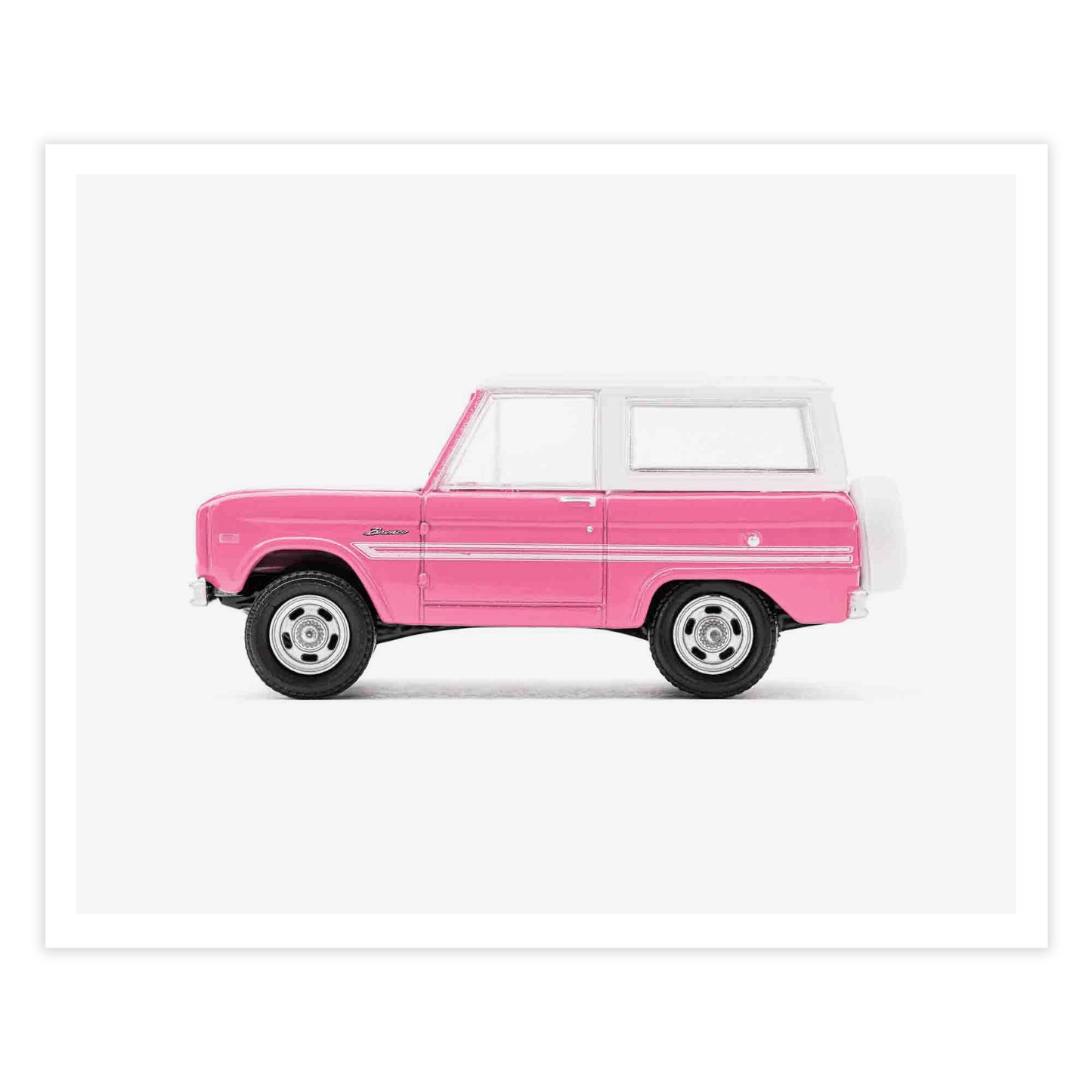 pink ford bronco 1967 nursery wall art print