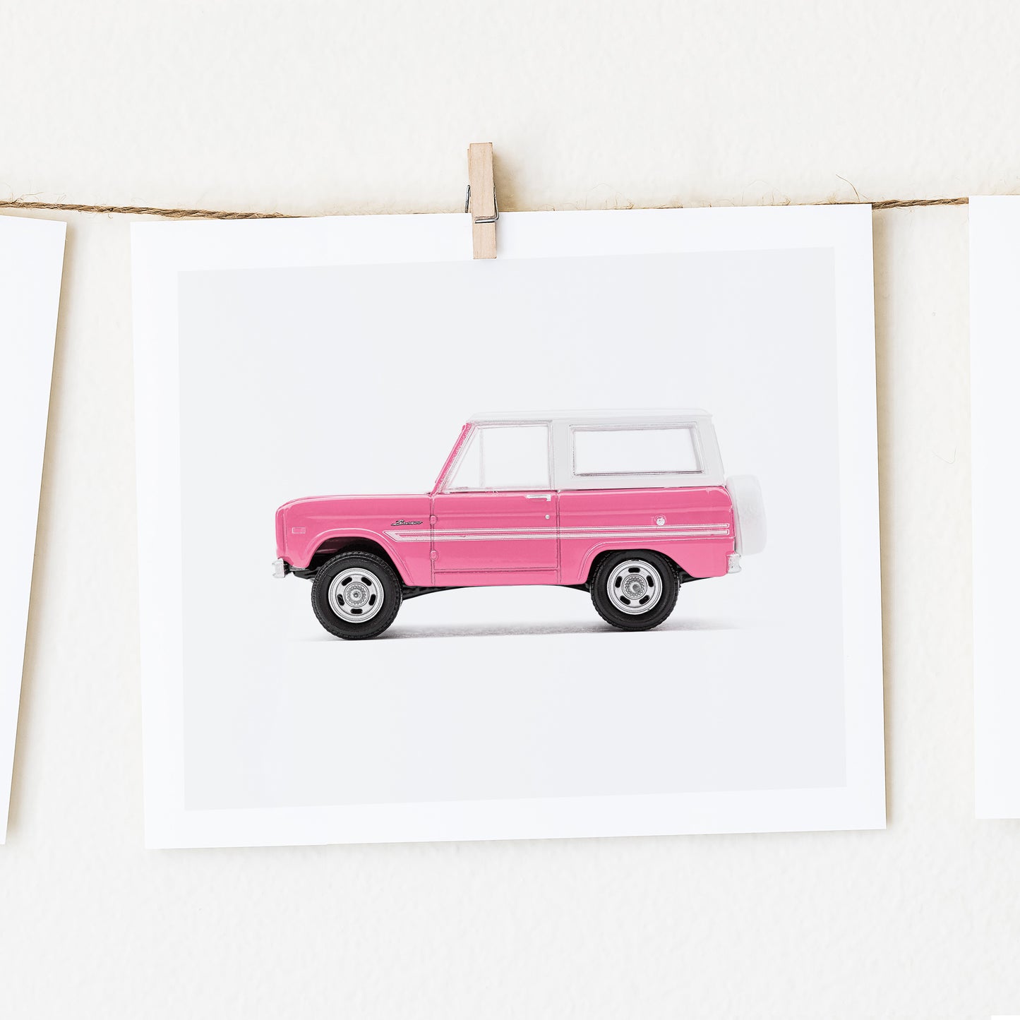 pink ford bronco 1967 nursery wall art print