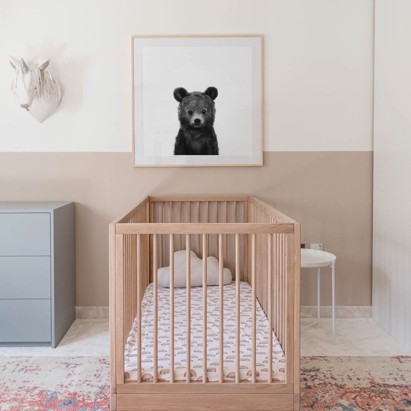 Black and White Baby Bear Wall Art