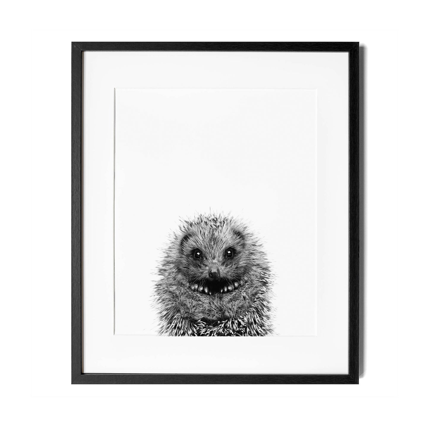 Black and White Baby Hedgehog Wall Art for nursery