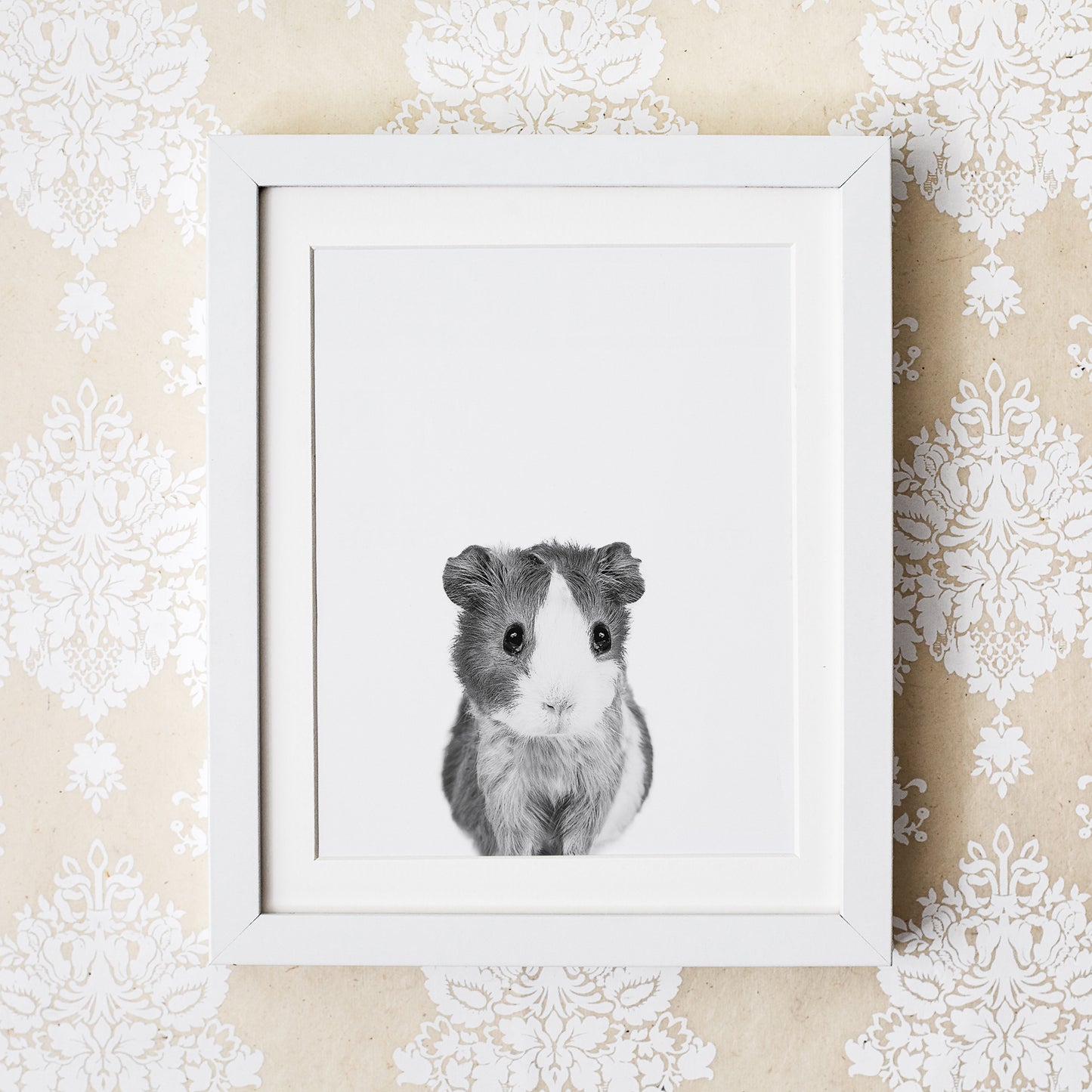 Black and White Guinea Pig Wall Art for nursery