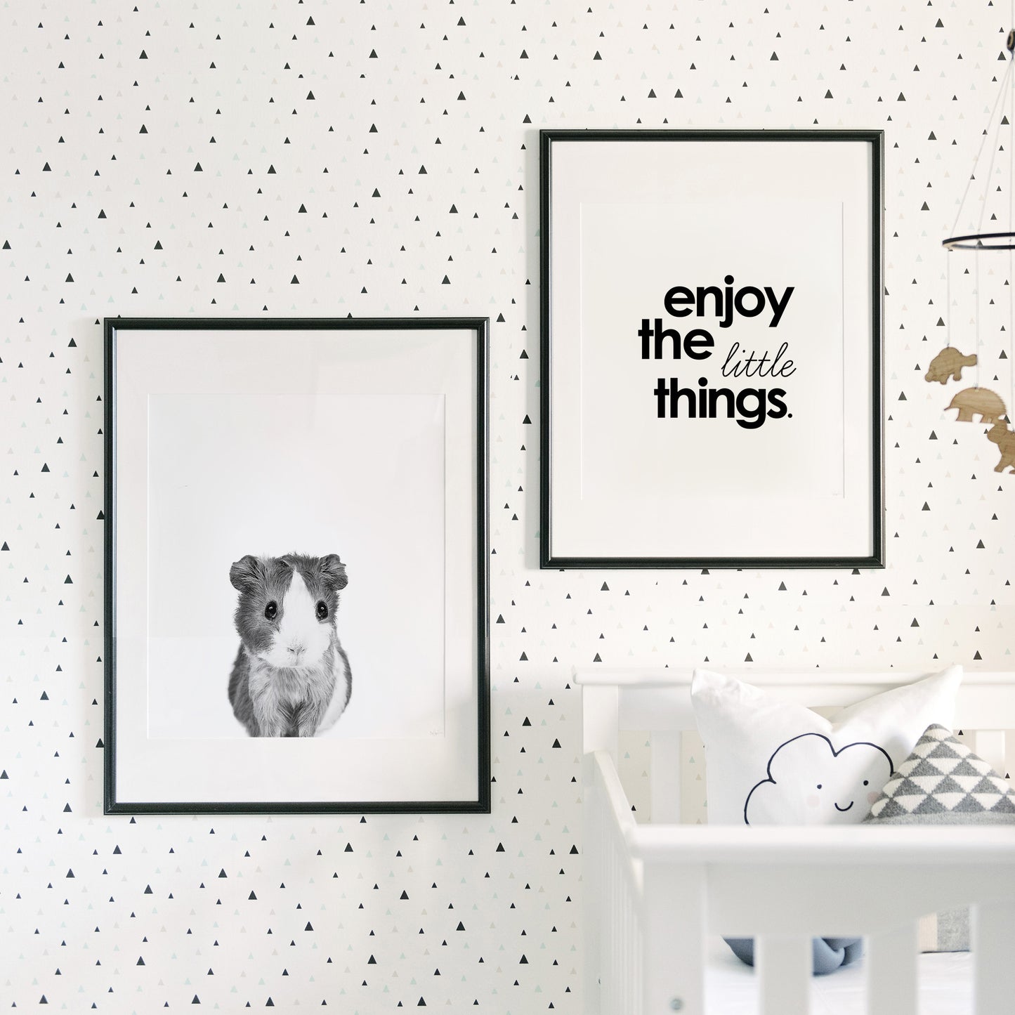 Black and White Guinea Pig Wall Art for nursery