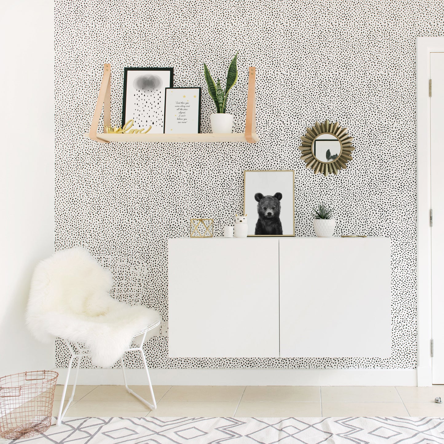 Black and White Baby Bear Wall Art