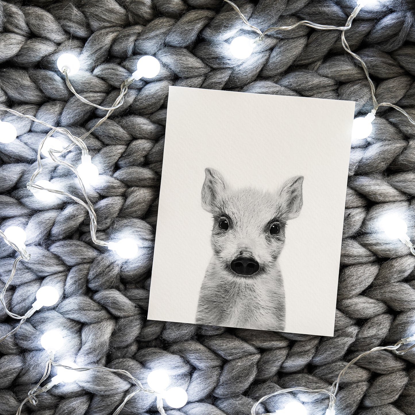 Black and White Boar Wall Art for nursery