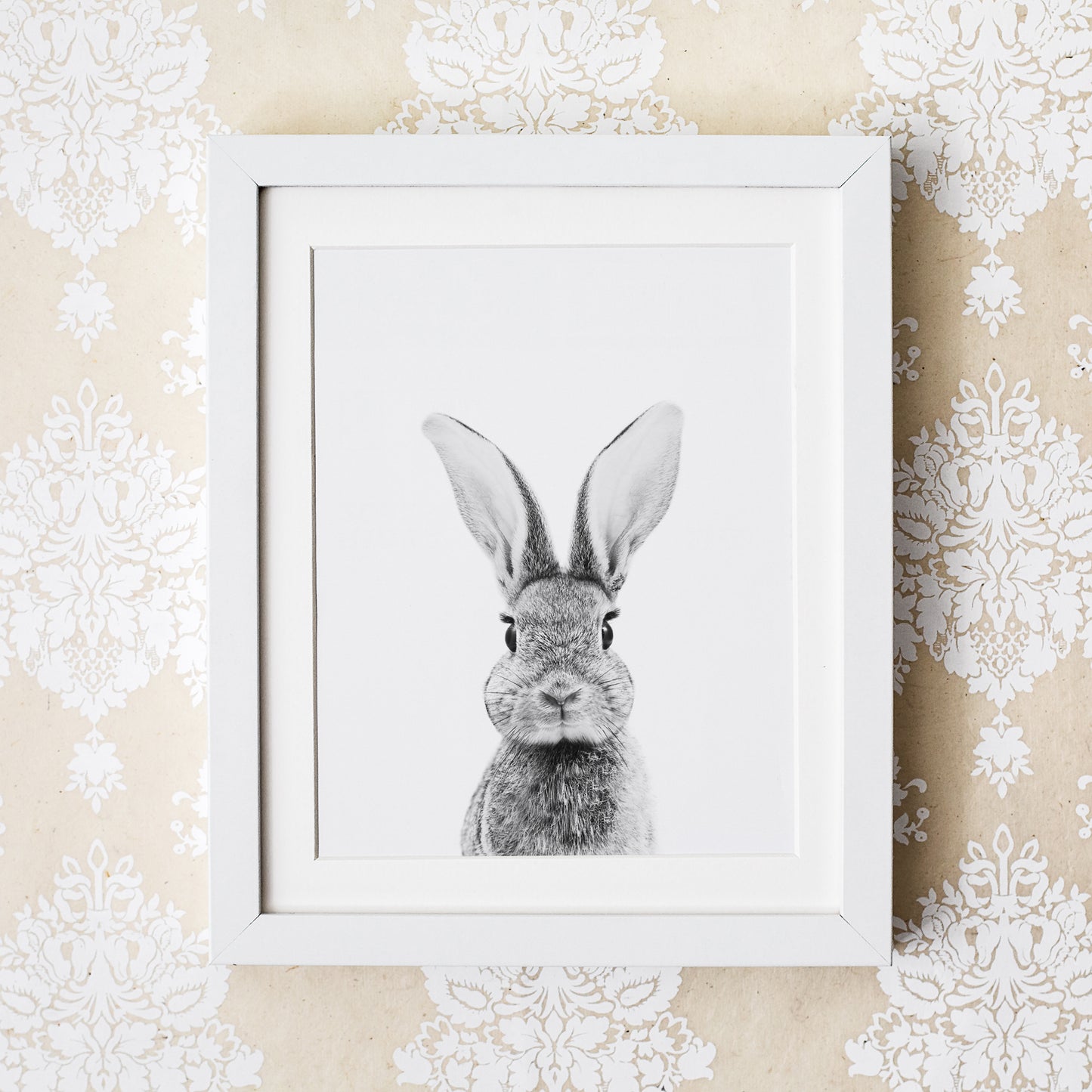 Black and White Bunny Wall Art
