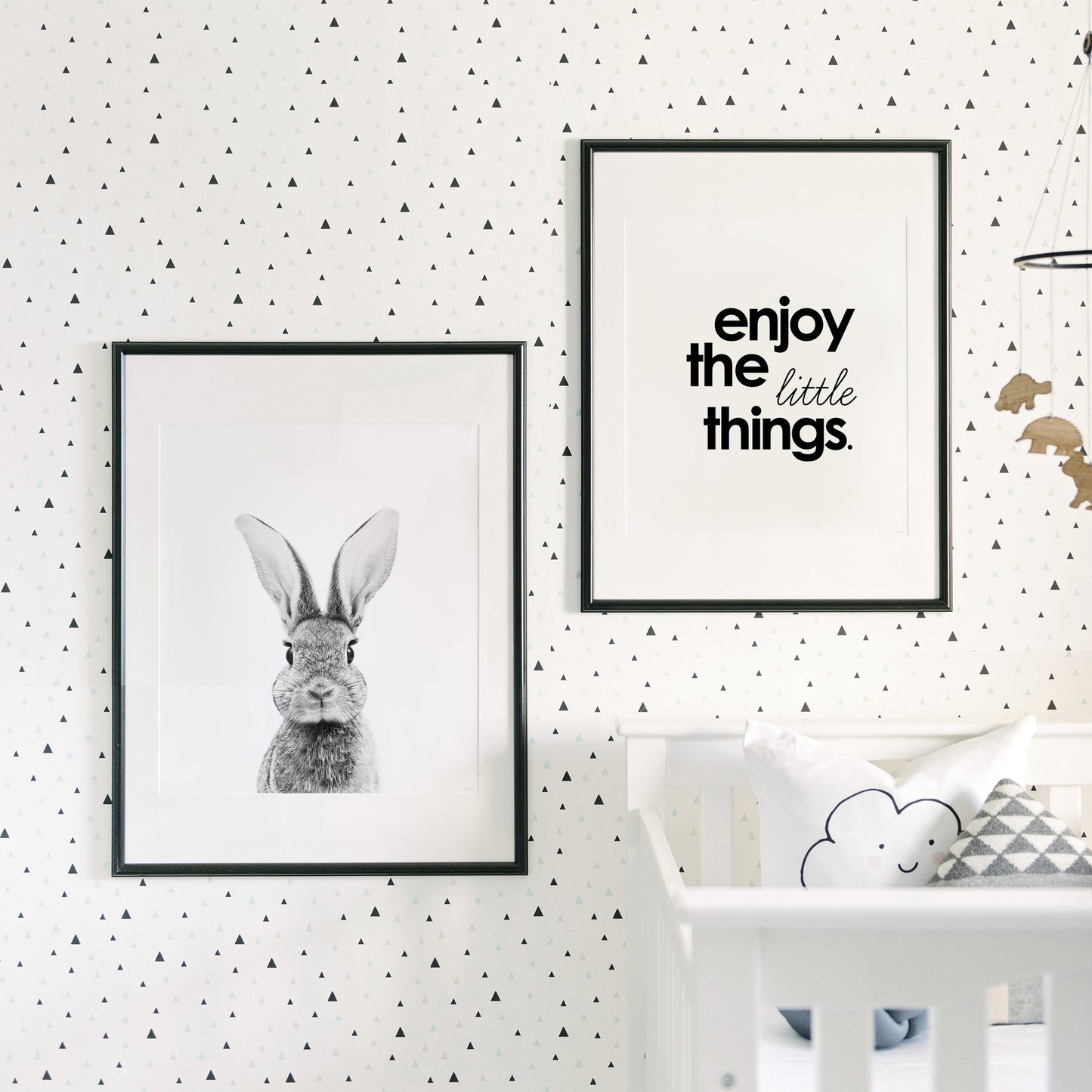 Black and White Bunny Wall Art
