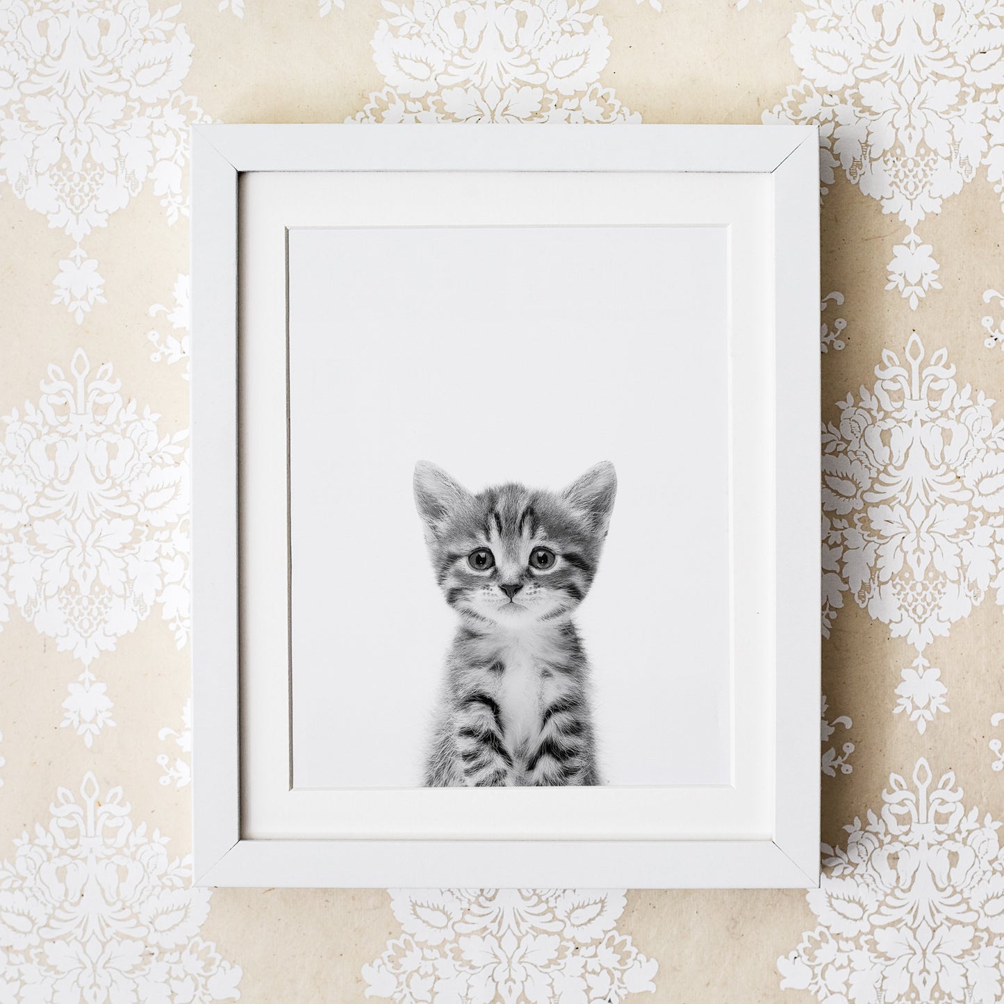 Black and White Cat Wall Art for nursery