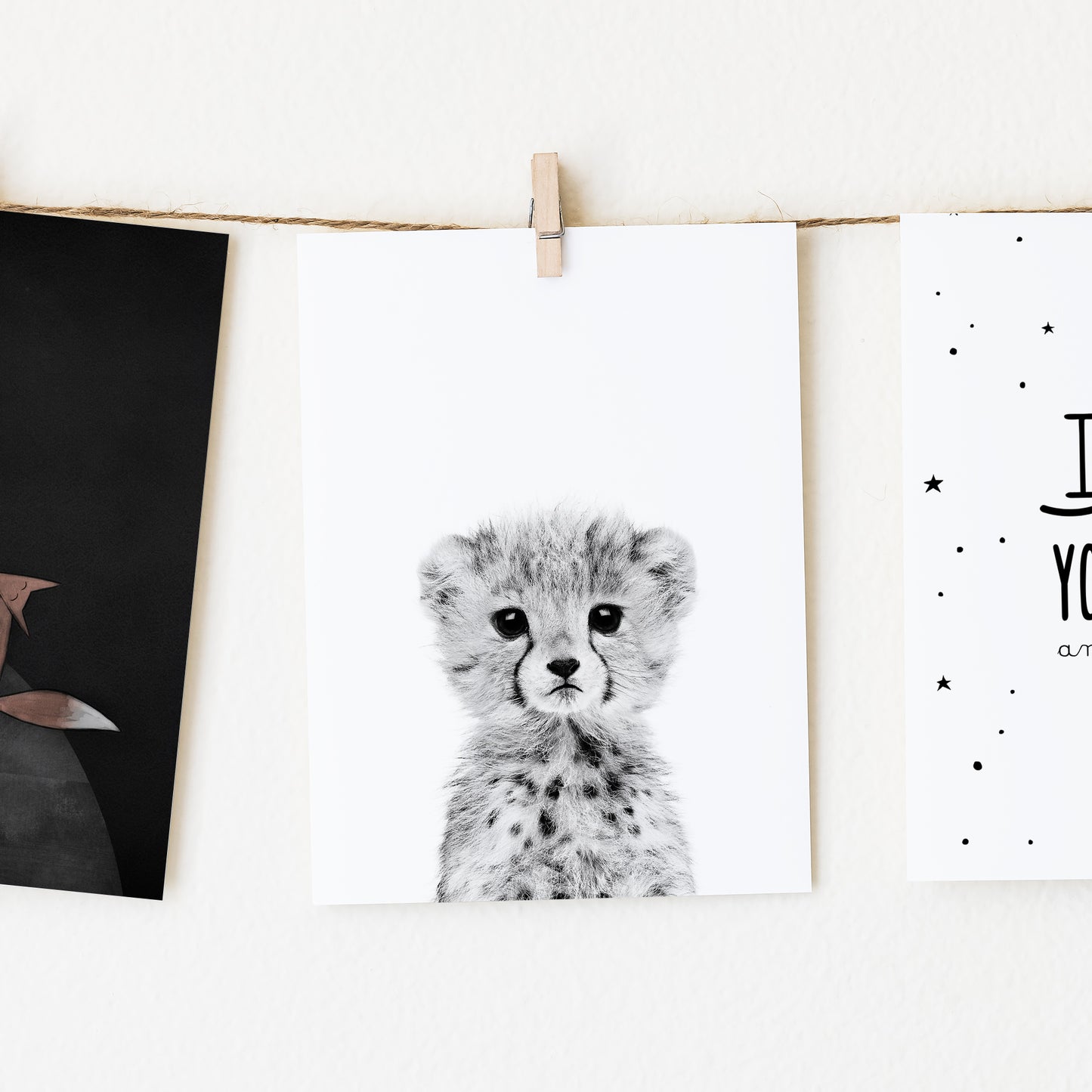 Black and White Cheetah Wall Art for nursery