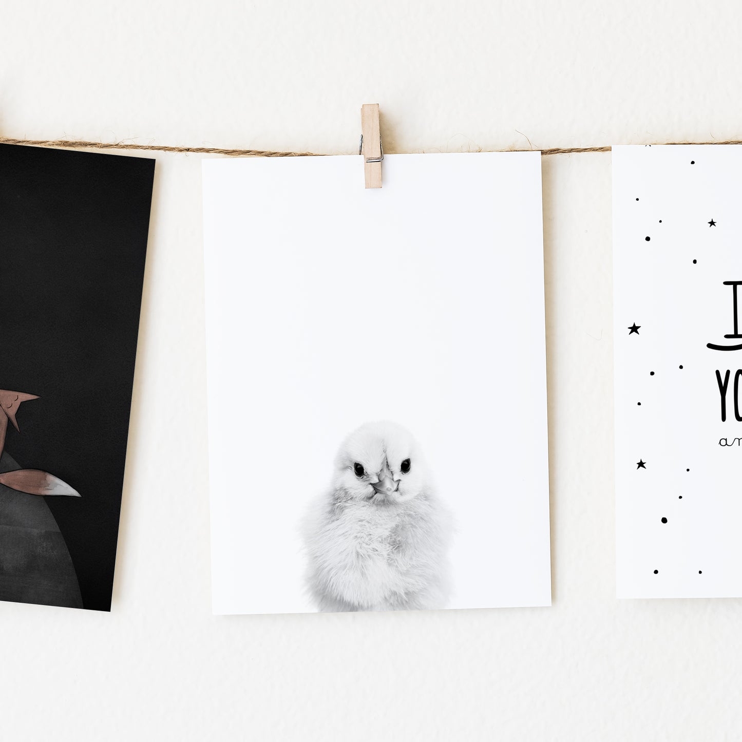 Black and White Chick Wall Art for nursery