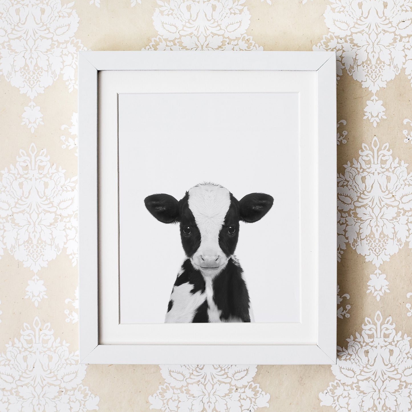 Black and White Cow Wall Art for nursery