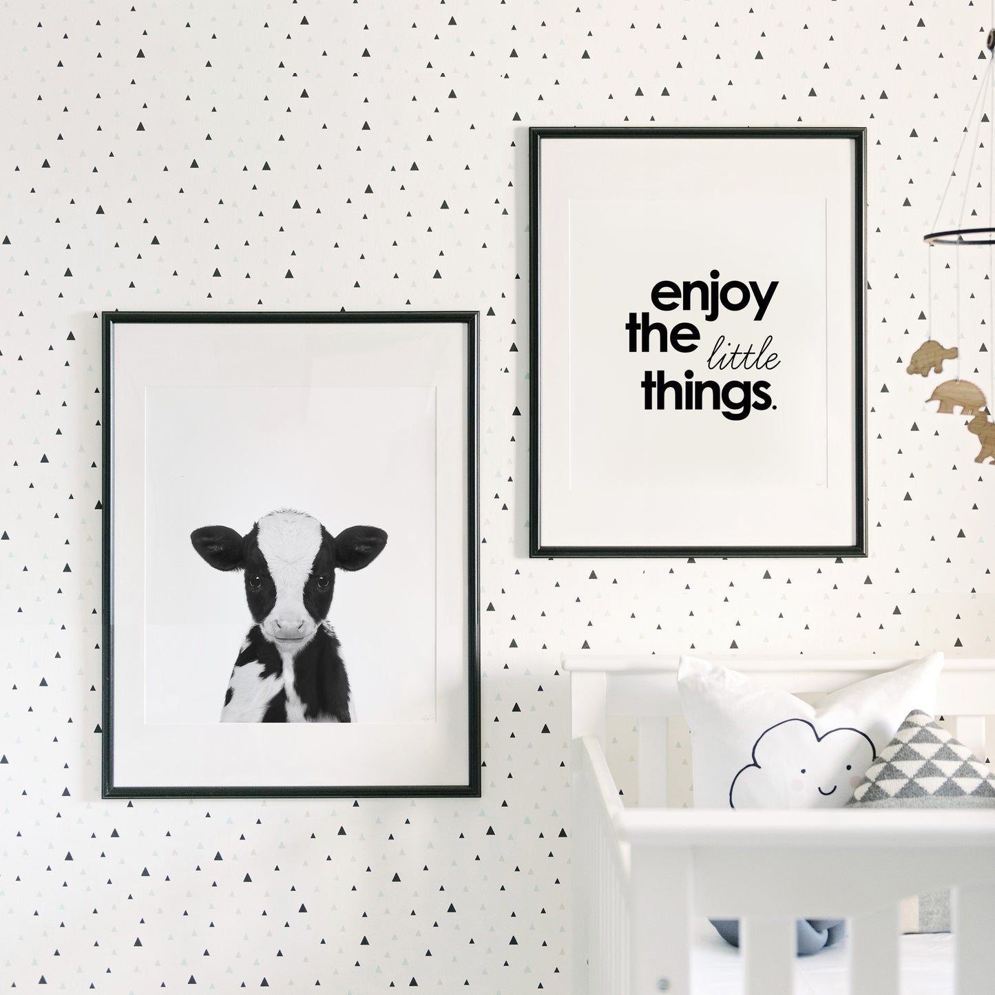 Black and White Cow Wall Art for nursery