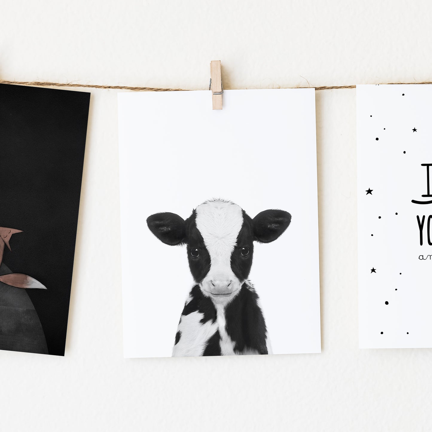 Black and White Cow Wall Art for nursery