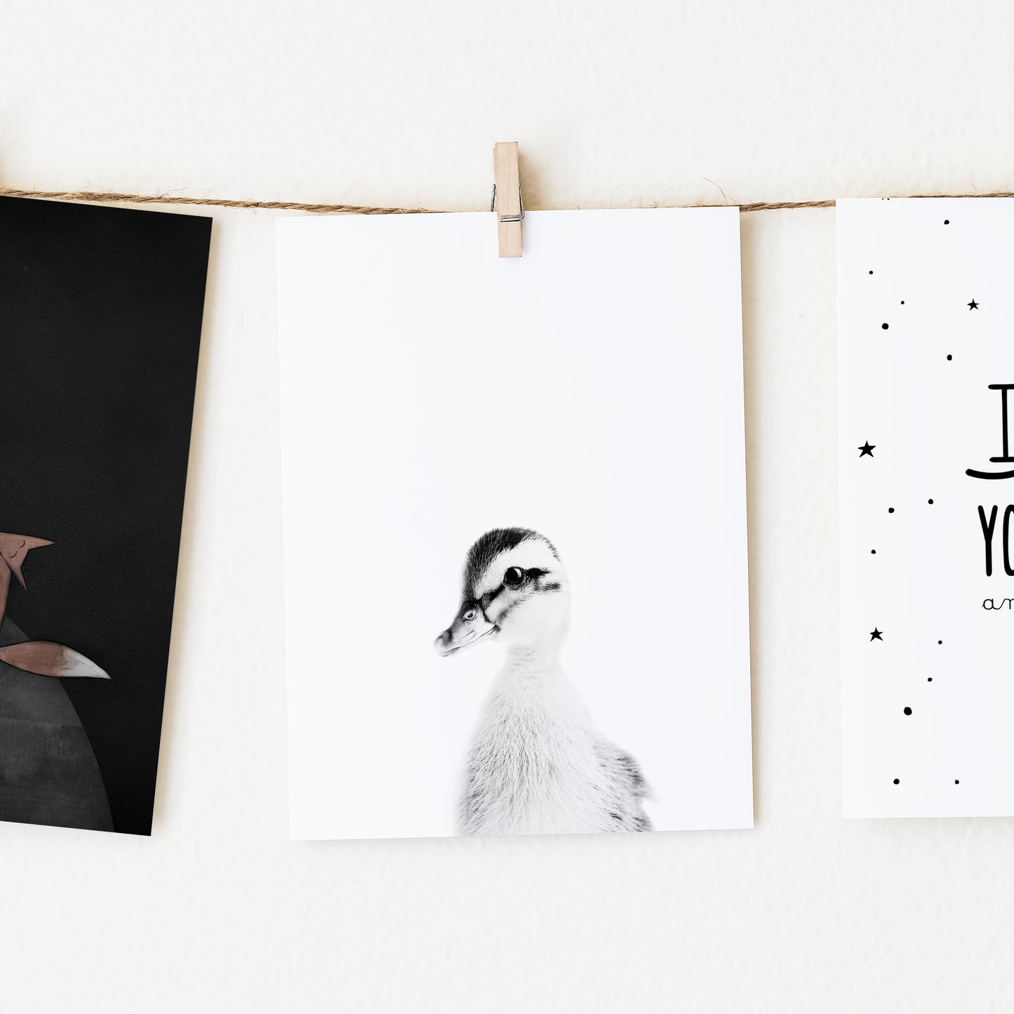 Black and White Duck Wall Art for nursery