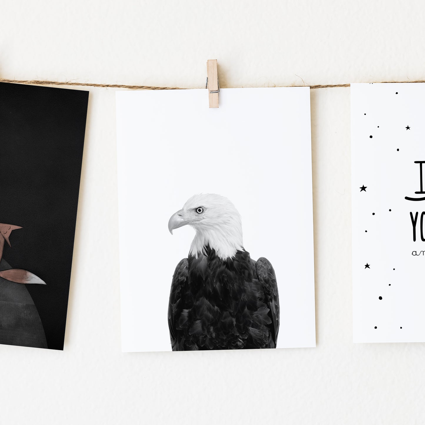 Black and White Eagle Wall Art