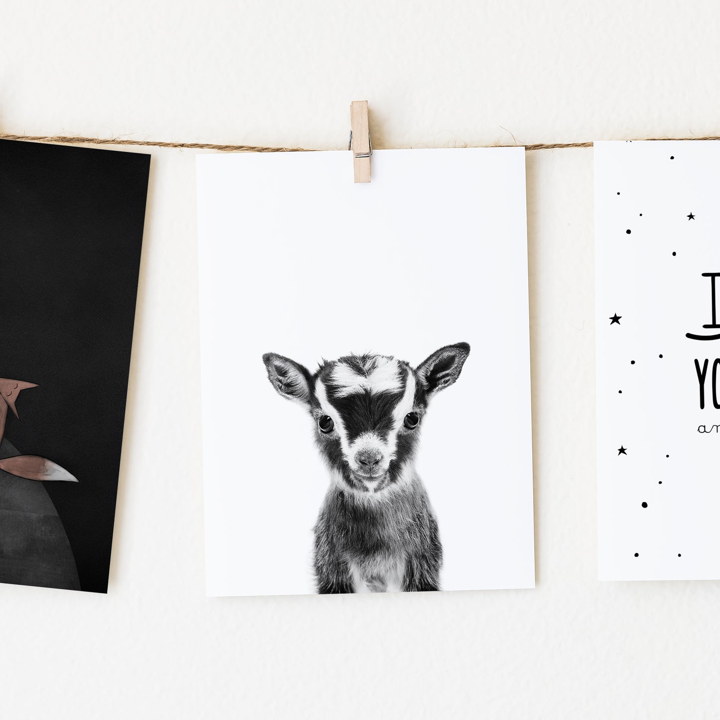 Black and White Goat Wall Art for nursery
