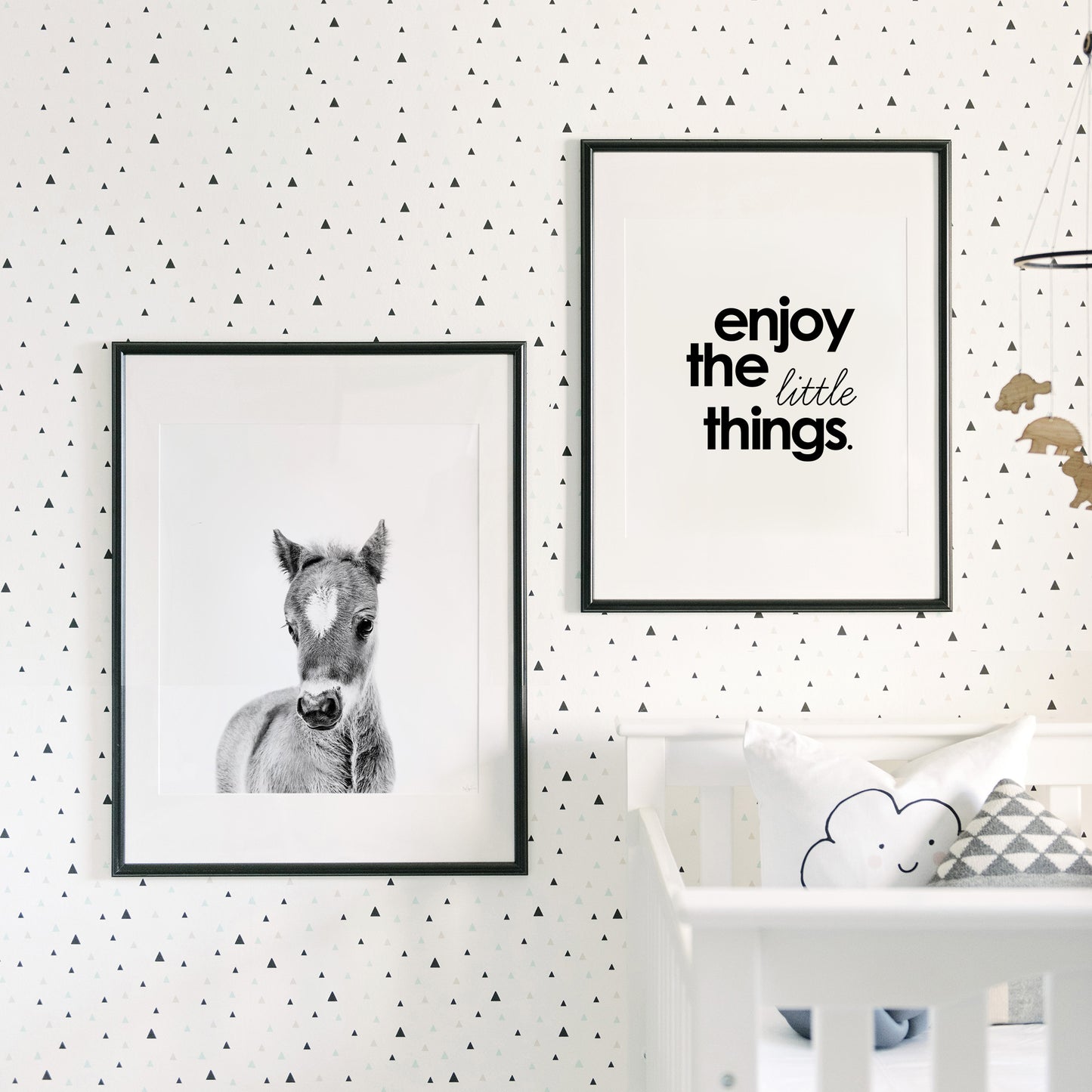 Black and White Horse Wall Art for nursery