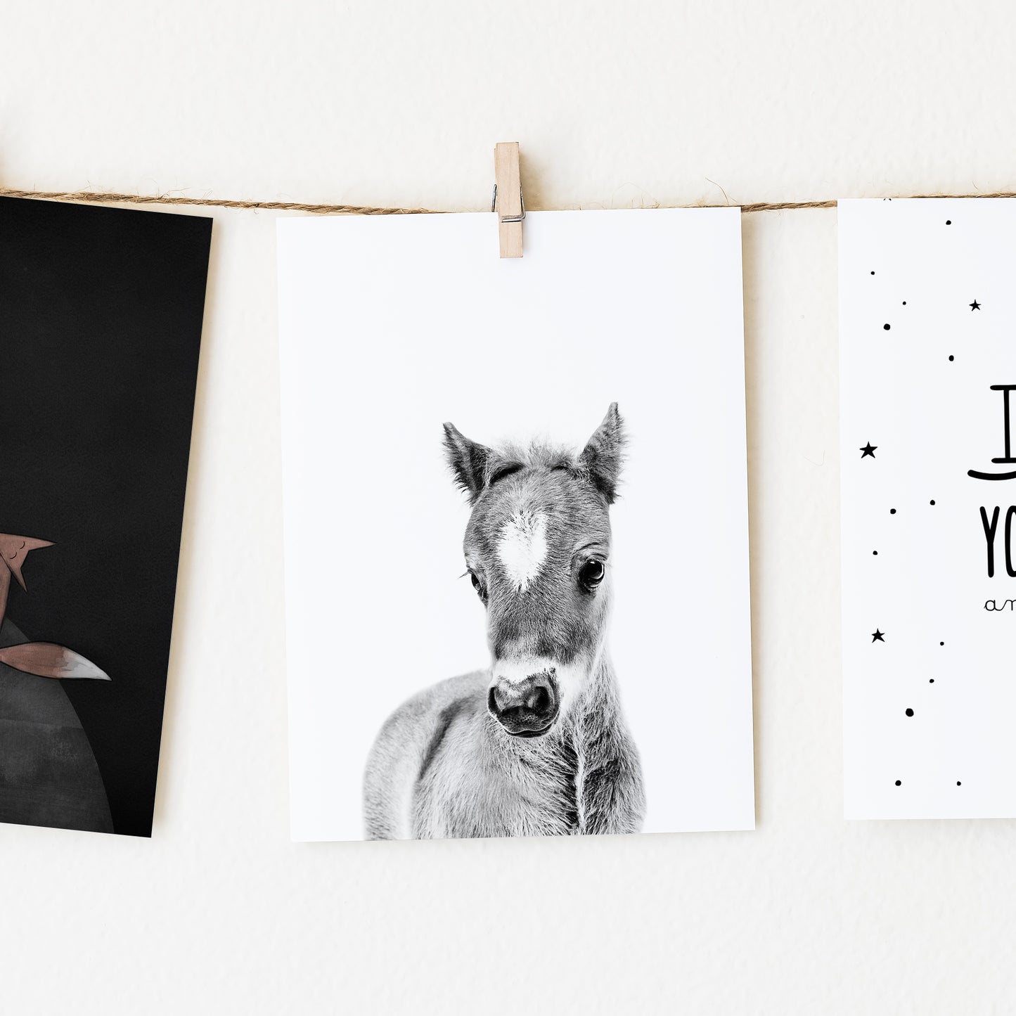 Black and White Horse Wall Art for nursery