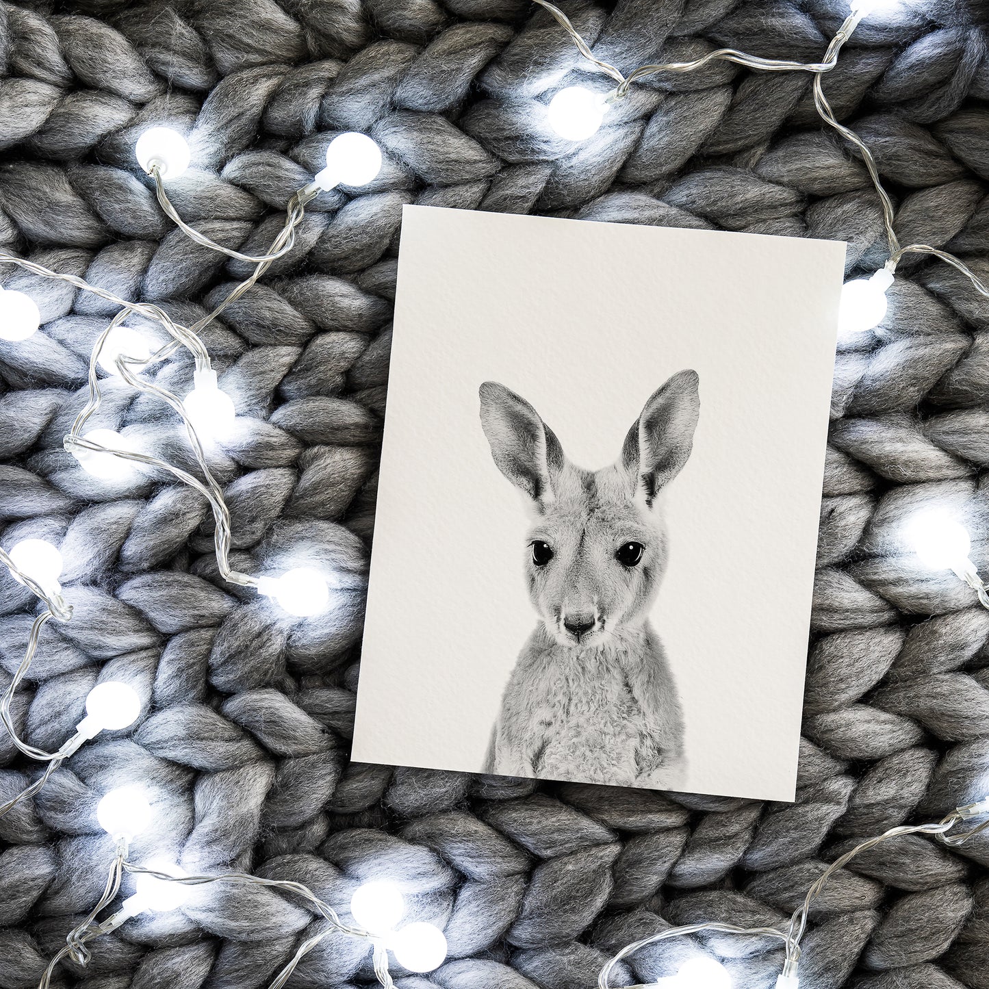 Black and White Kangaroo Wall Art for nursery