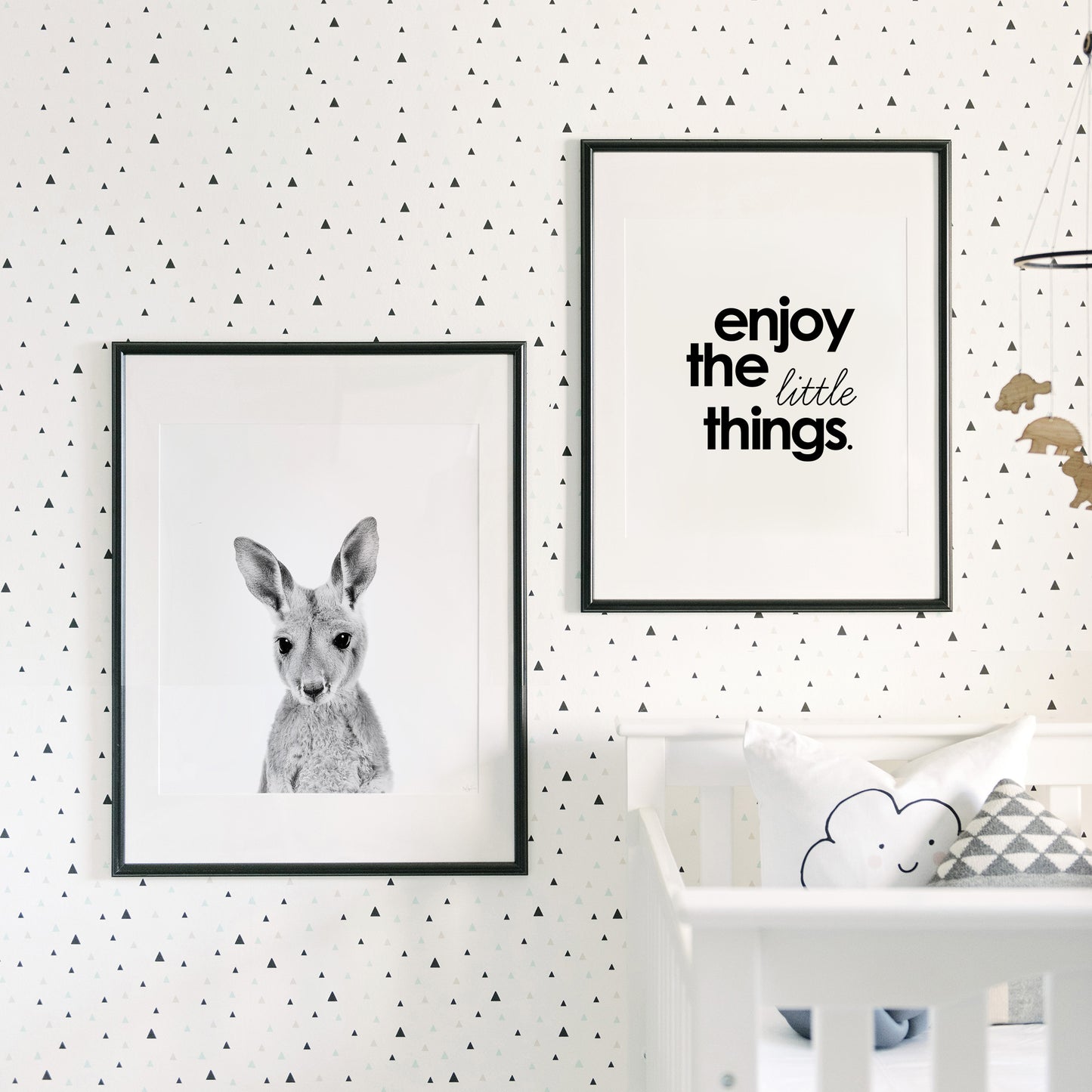 Black and White Kangaroo Wall Art for nursery