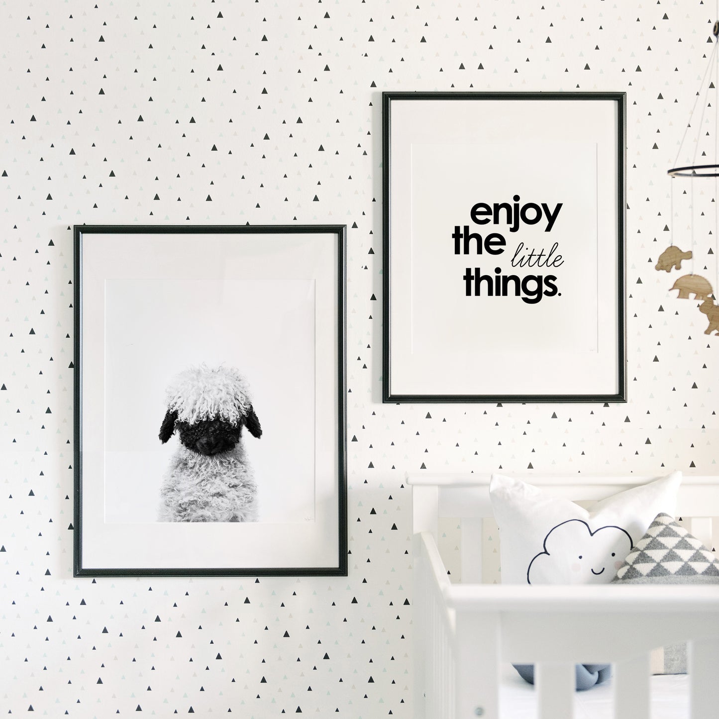 Black and White Lamb Blacknose Wall Art