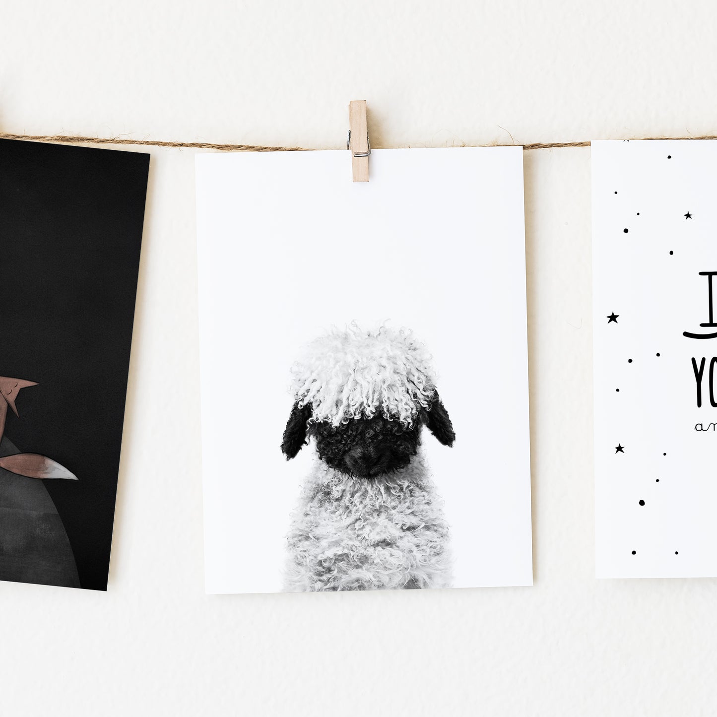 Black and White Lamb Blacknose Wall Art
