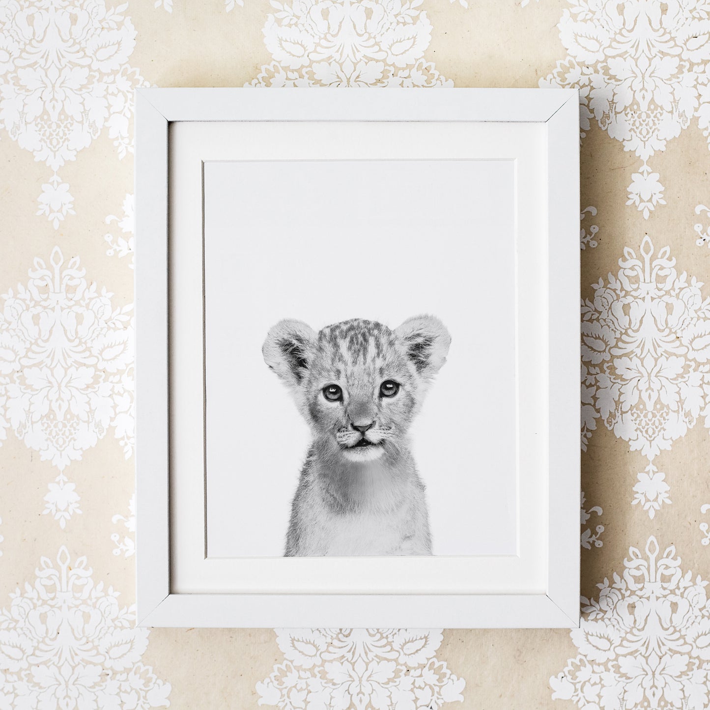 Black and White Lion Wall Art for nursery
