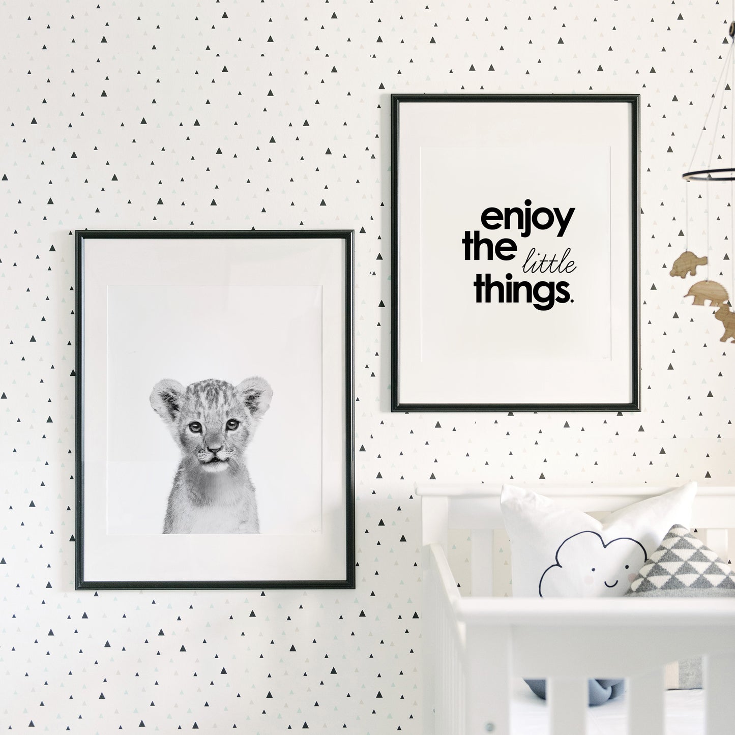 Black and White Lion Wall Art for nursery