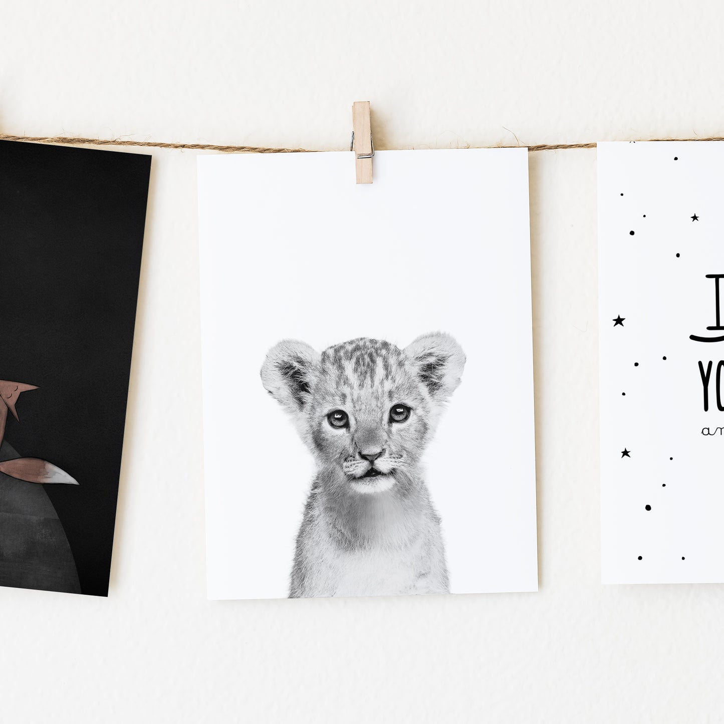 Black and White Lion Wall Art for nursery