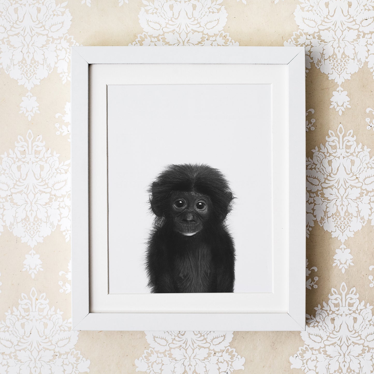 Black and White Monkey Wall Art for nursery