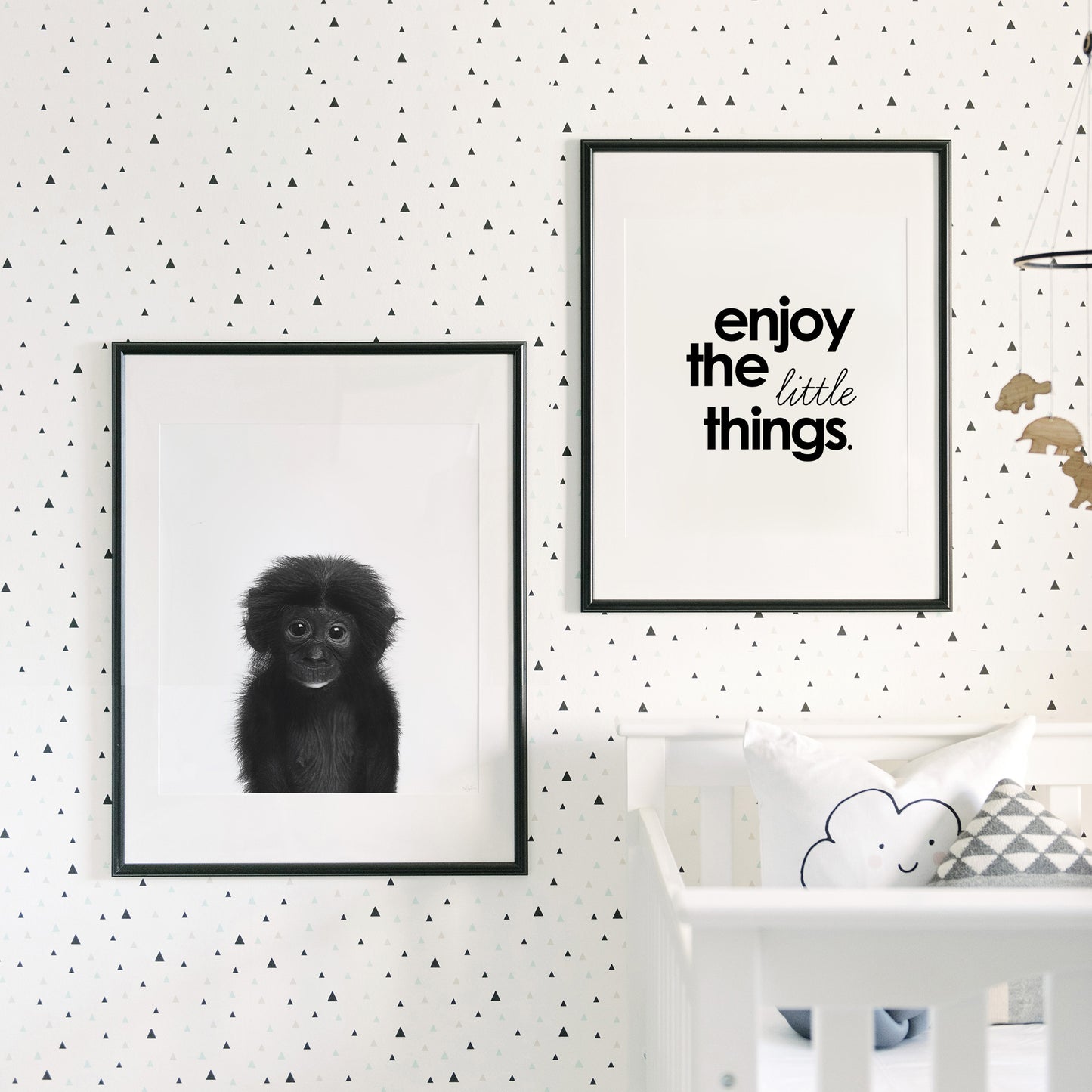 Black and White Monkey Wall Art for nursery