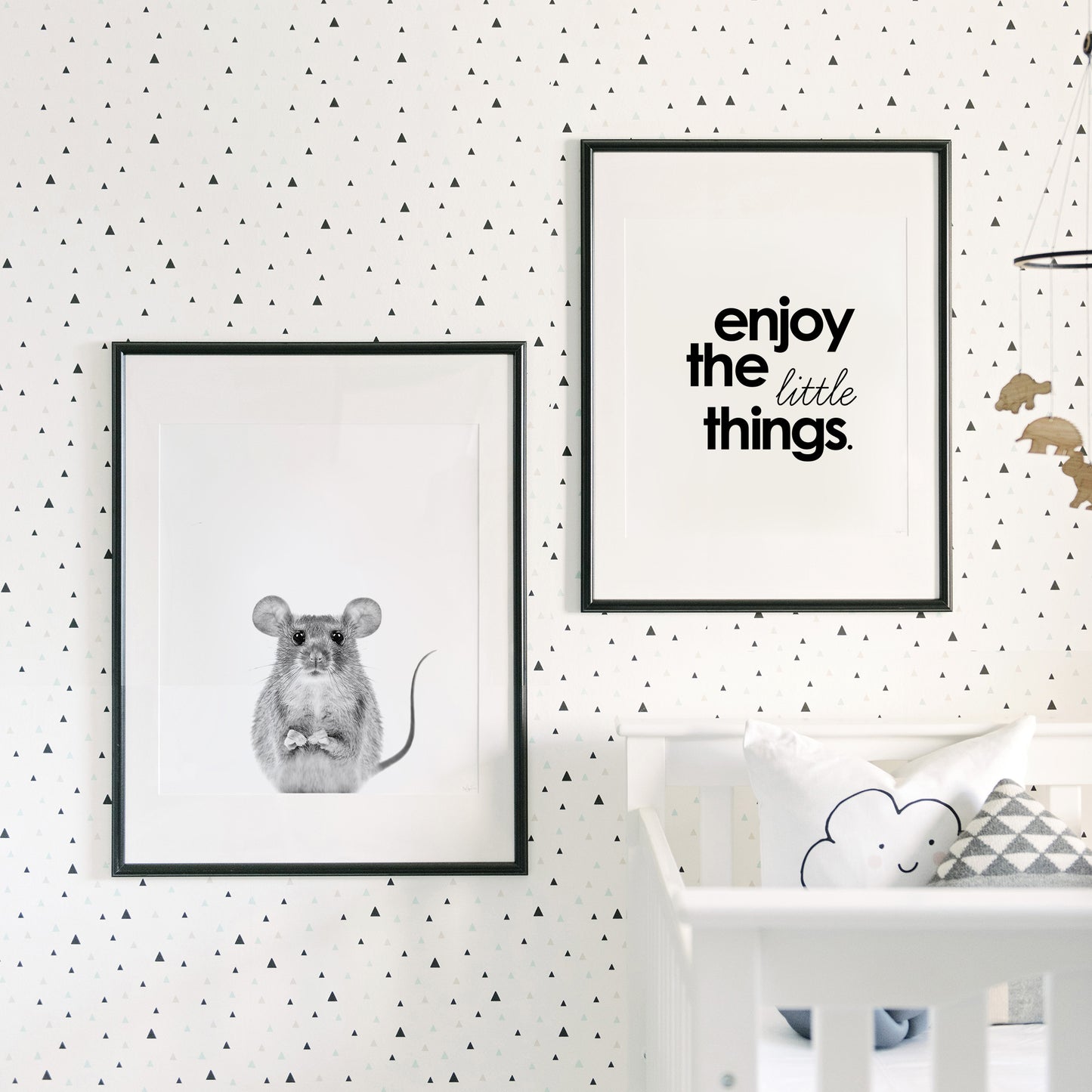 Black and White Mouse Wall Art for nursery