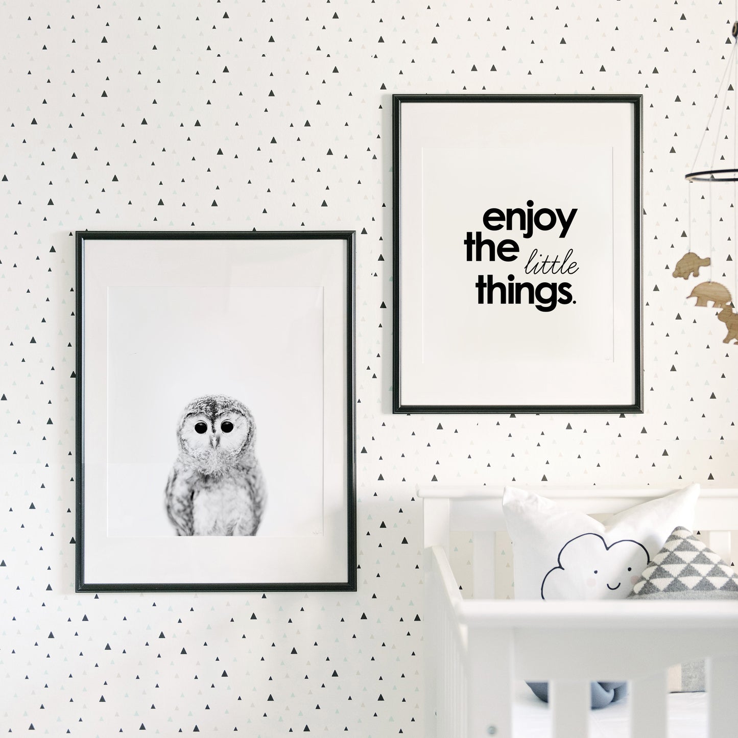 Black and White Owl Wall Art for nursery