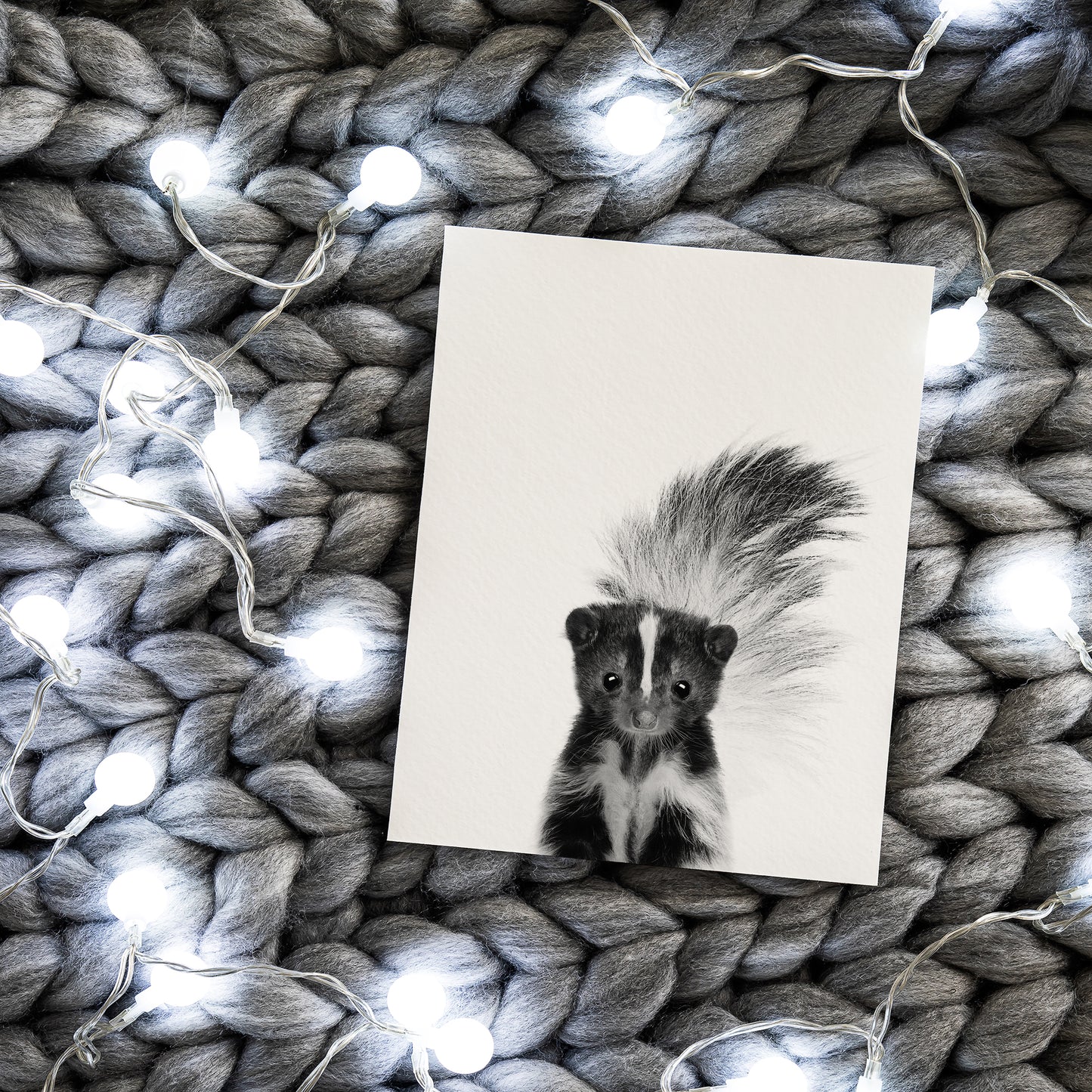 Black and White Skunk Wall Art for nursery