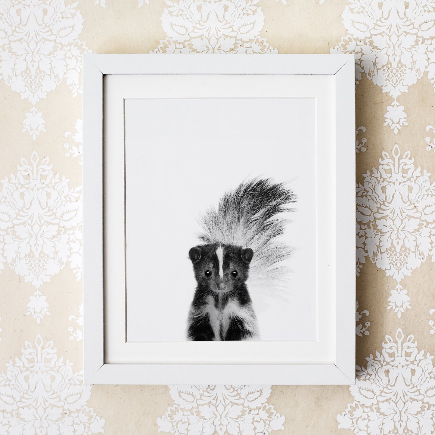 Black and White Skunk Wall Art for nursery