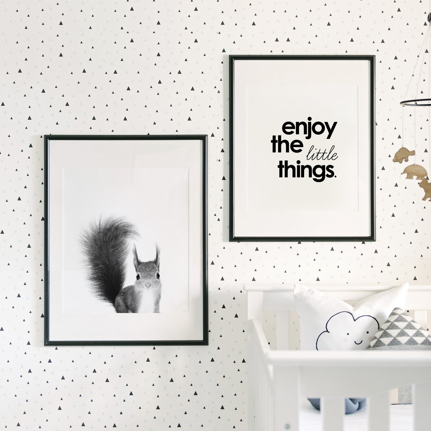 Black and White Squirrel Wall Art for nursery