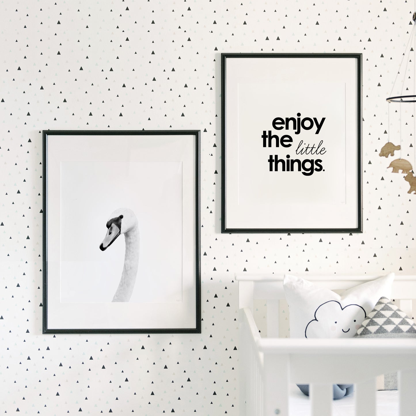 Black and White Swan Wall Art for nursery