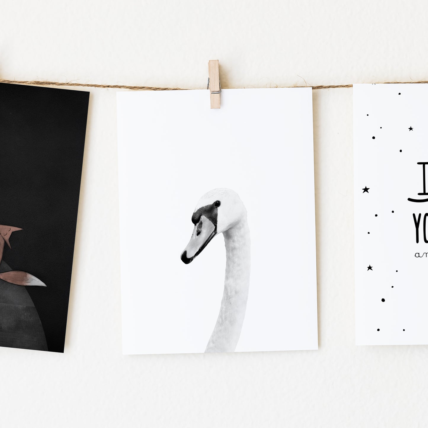 Black and White Swan Wall Art for nursery