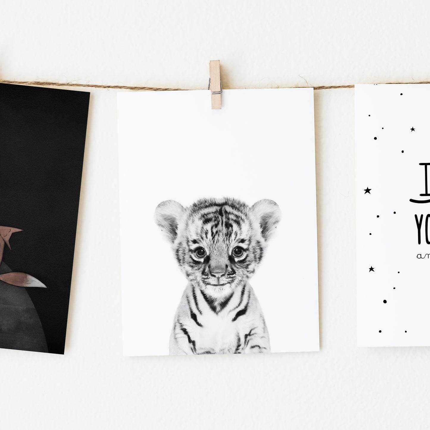 Black and White Tiger Wall Art for nursery