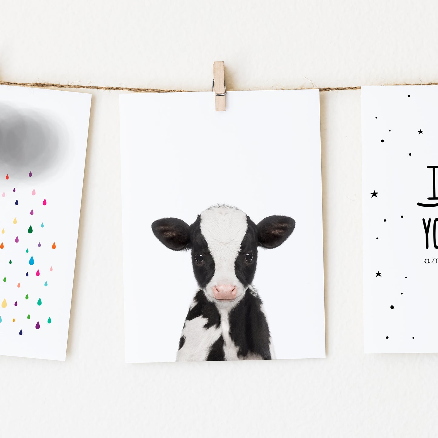 Baby Cow Wall Art Print