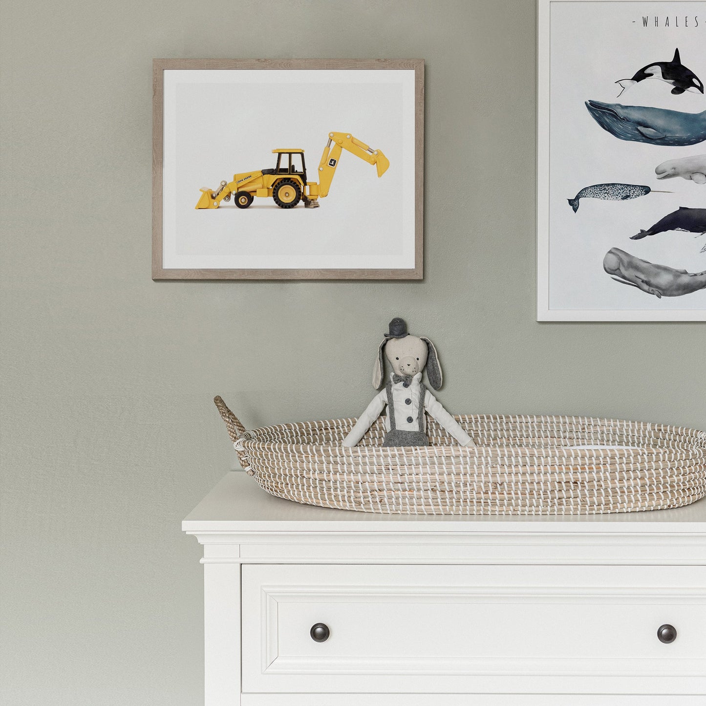 Yellow Backhoe art print
