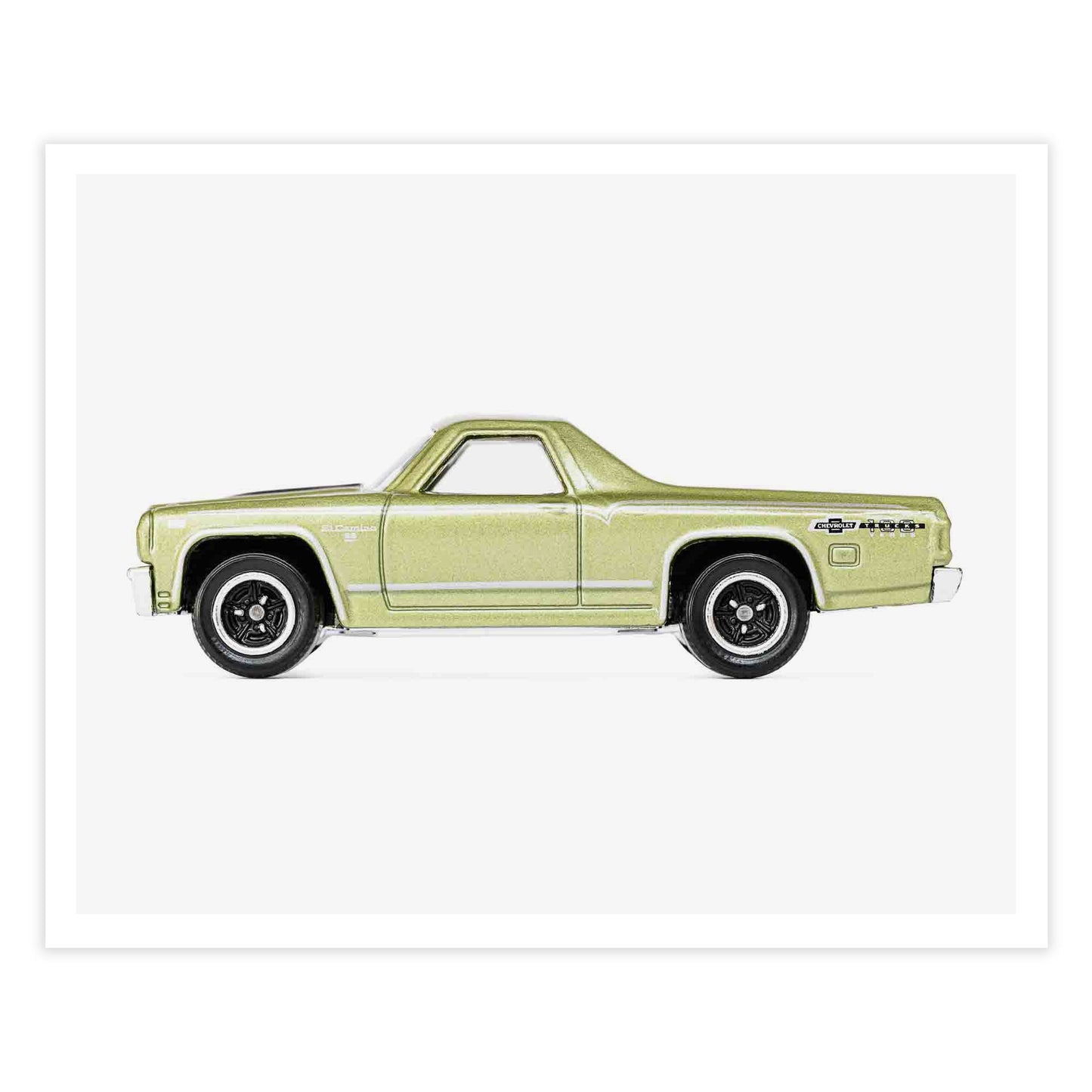 yellow pickup truck art print for baby boys' nursery