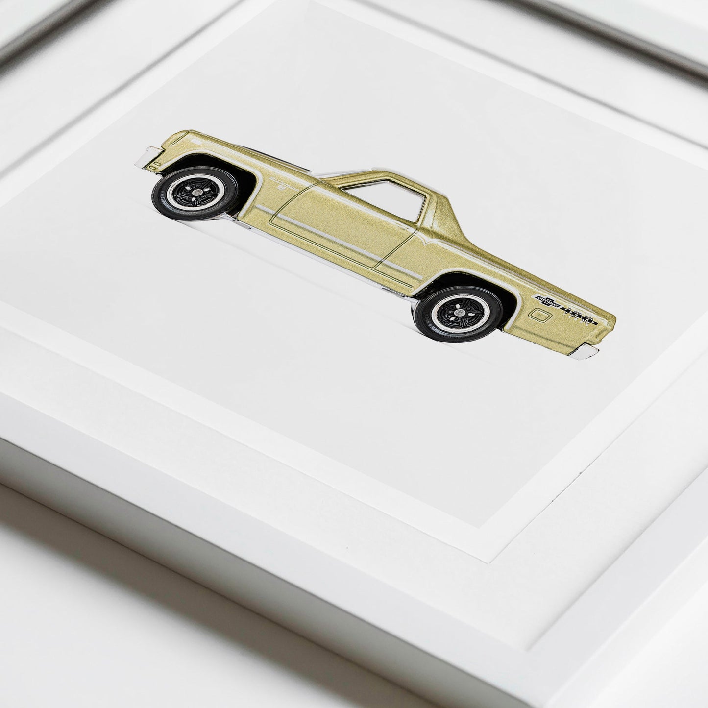 yellow pickup truck art print for baby boys' nursery