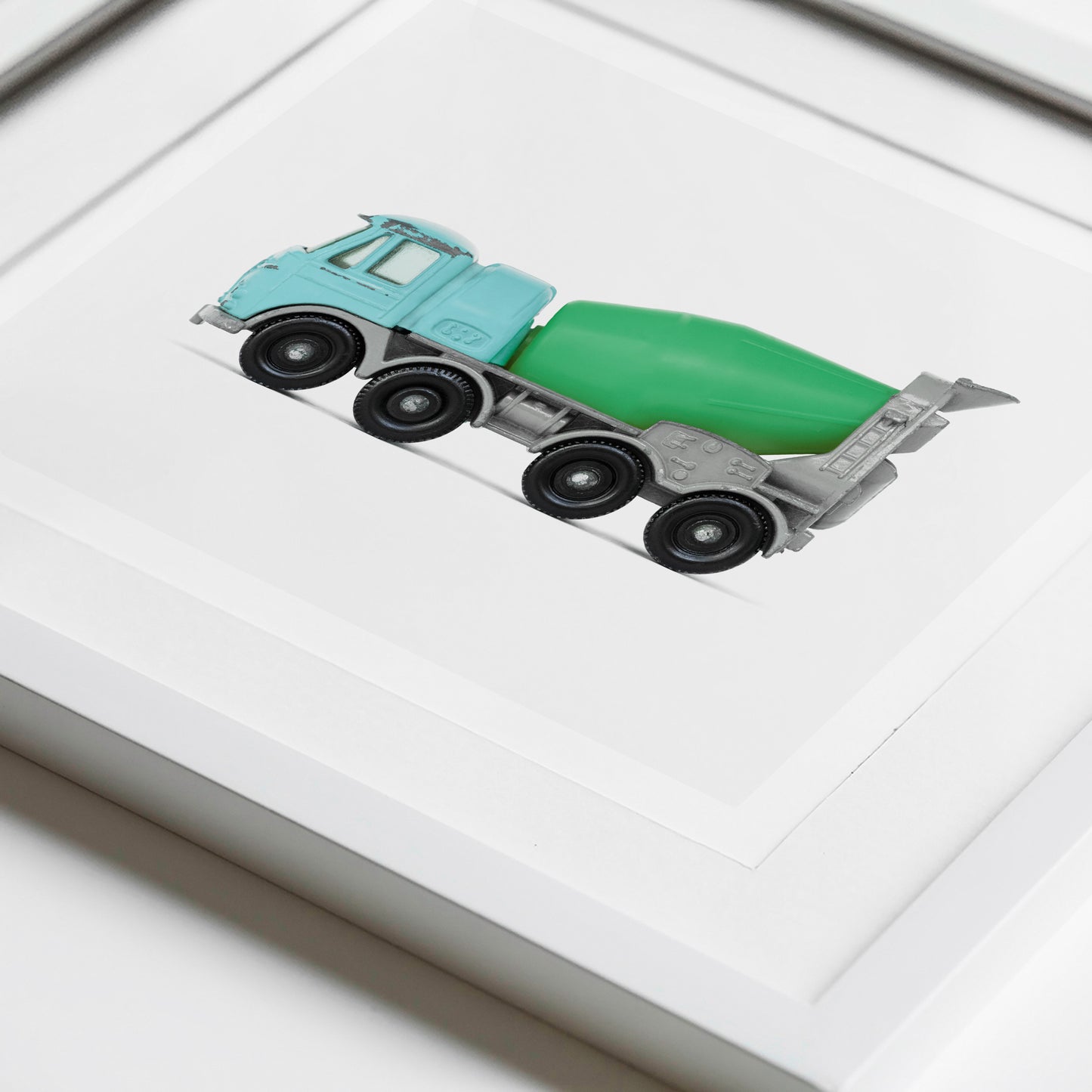 Blue & Green Cement Mixer Wall Art
