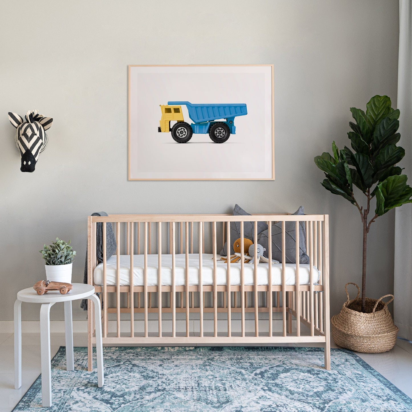 Yellow & Blue Dump Truck Wall Art
