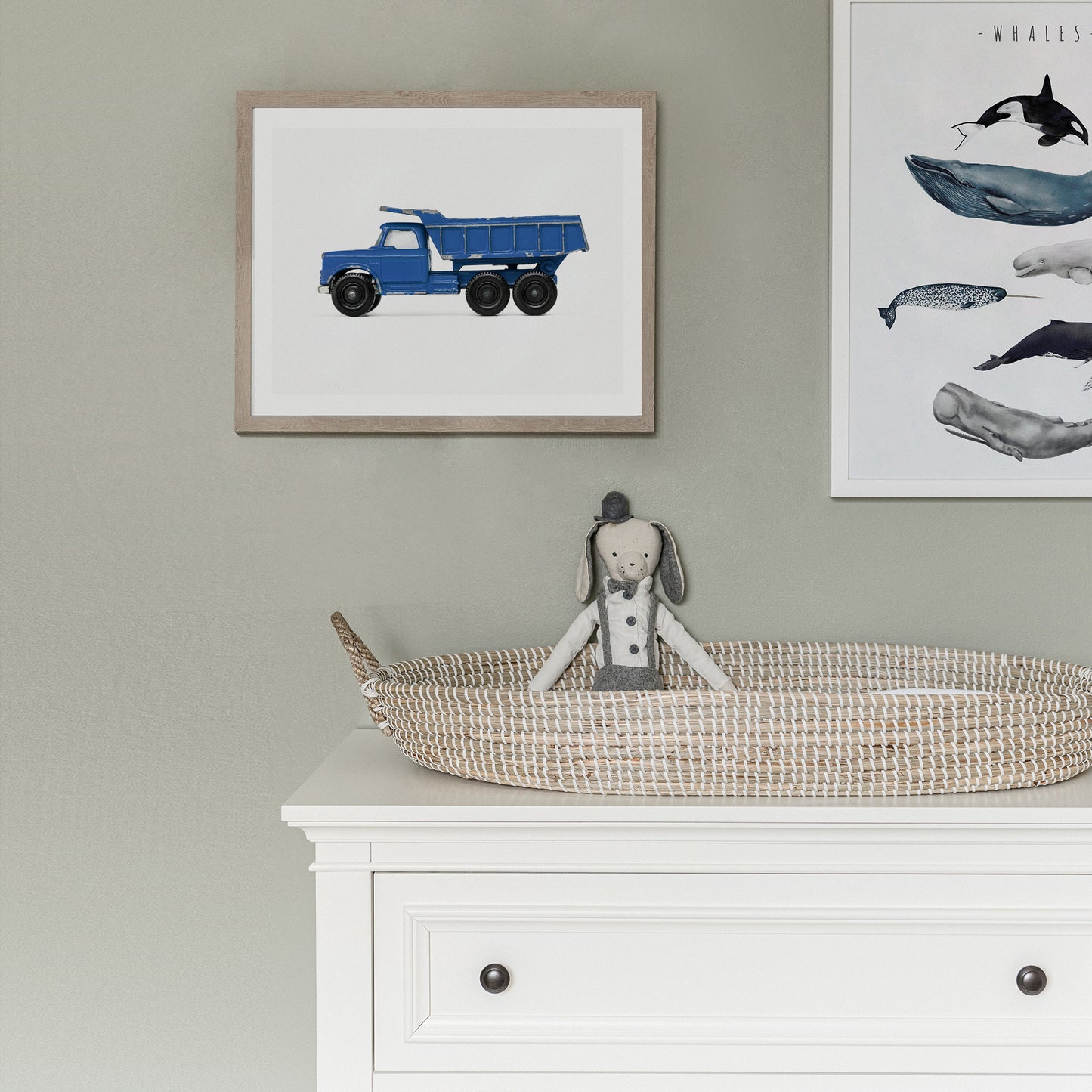 Blue Dump Truck Art Print
