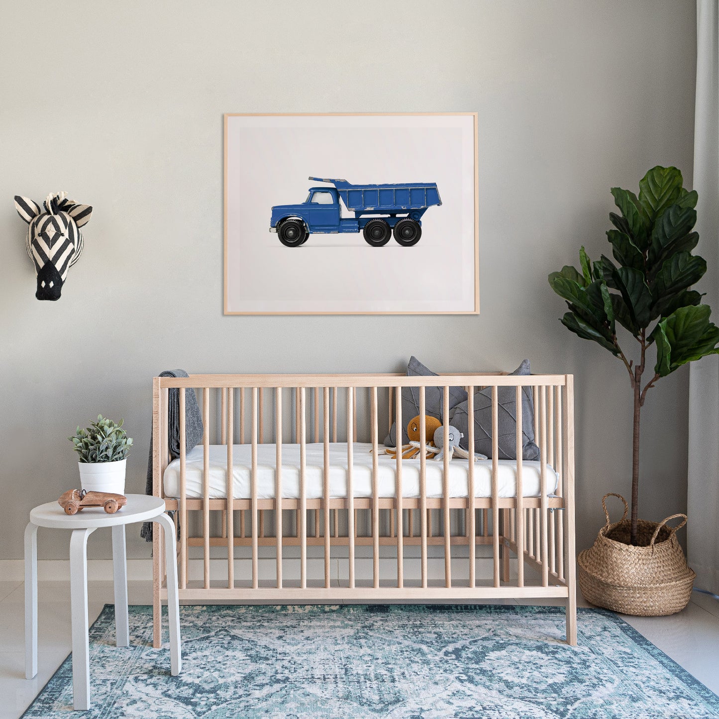 Blue Dump Truck Art Print