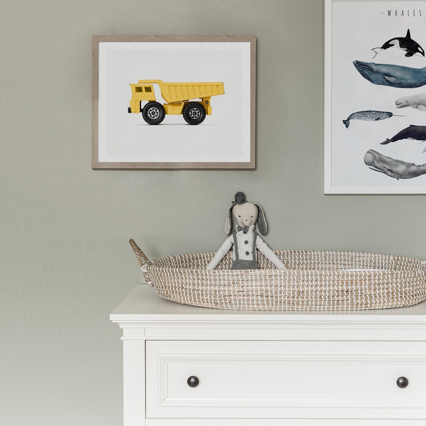 dump truck art print for boys nursery