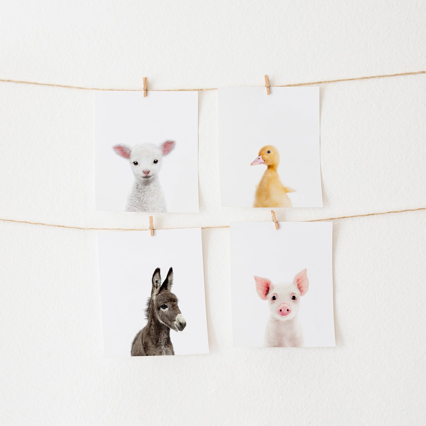 Set of 4 Farm Animal Prints