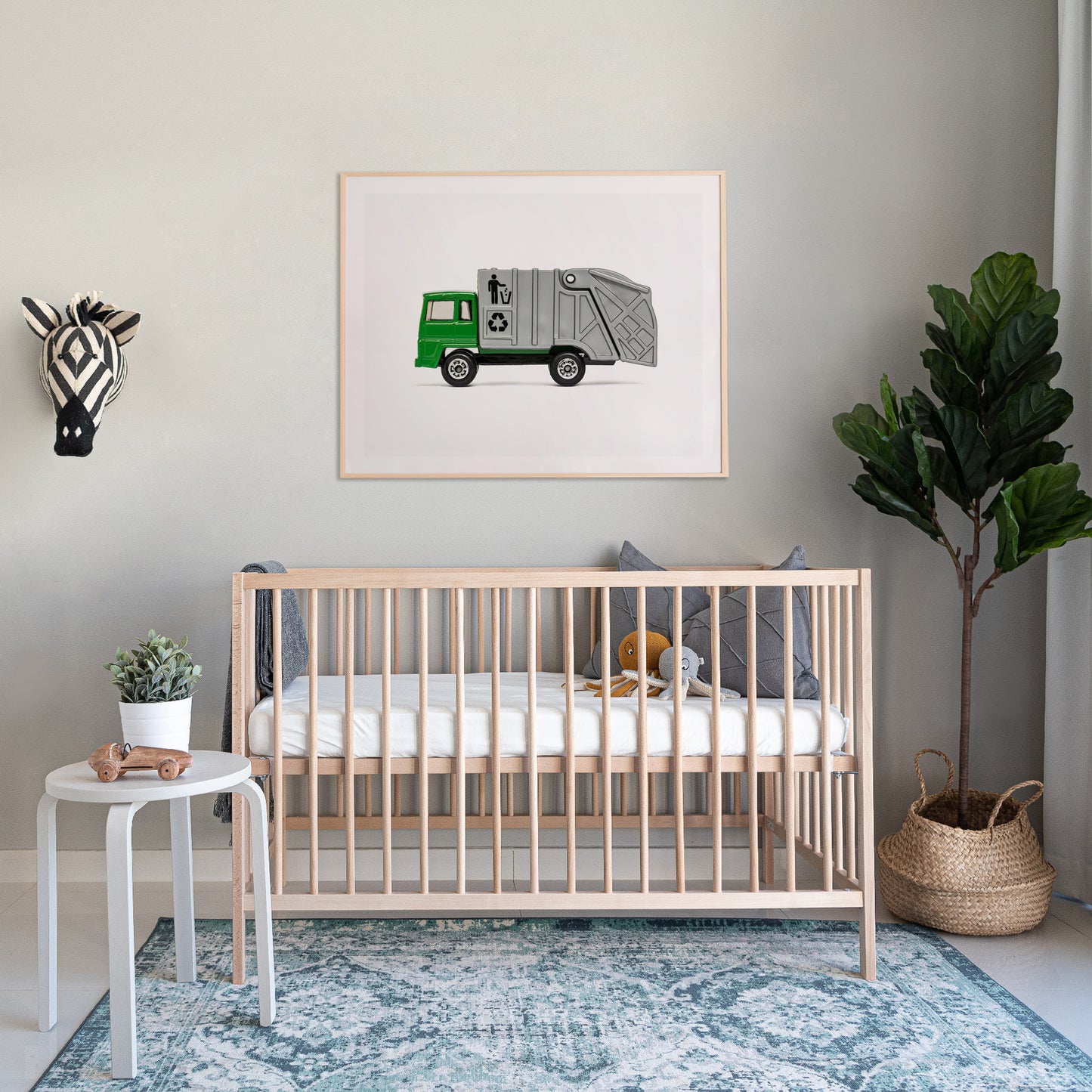 Green Garbage Truck art print